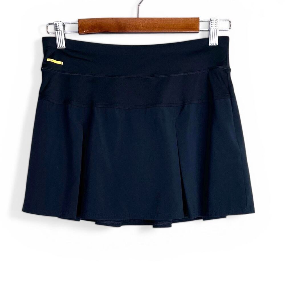 Lole Athletic Tennis Skort Polyester Stretch Pleated in Black Sporty Women's Sm.